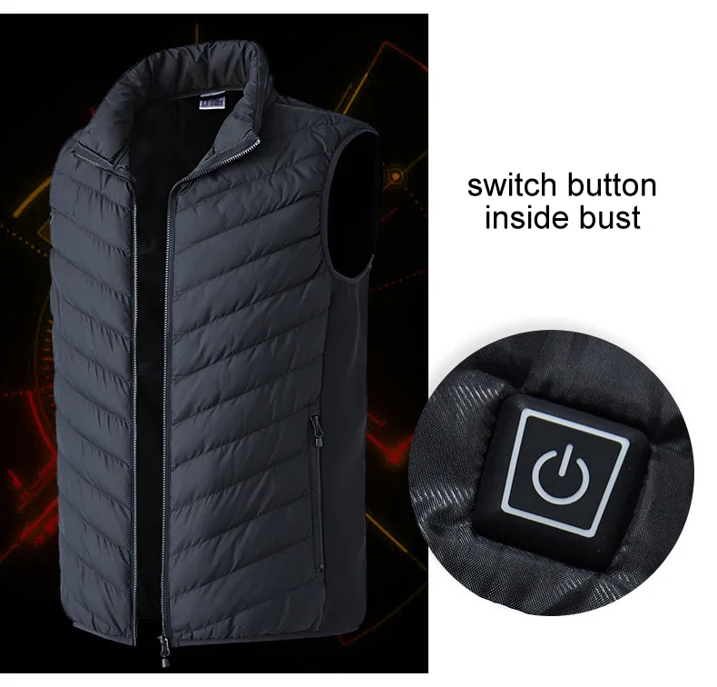 Aufdiazy Heated jacket Men Outdoor USB Infrared Heating Vest Jackets Winter Electric Thermal Clothing Waistcoat For Hiking IM020 (1)