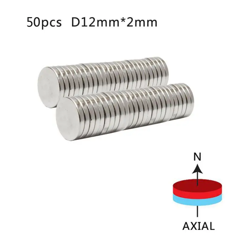 50 шт. N52 магниты 12 мм x 2 мм супер сильный редкоземельный неодимовый диск