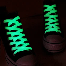 100 см флуоресцентные шнурки спортивные плоские шнурки плоские цветные шнурки светящиеся шнурки светится в темноте 1 пара