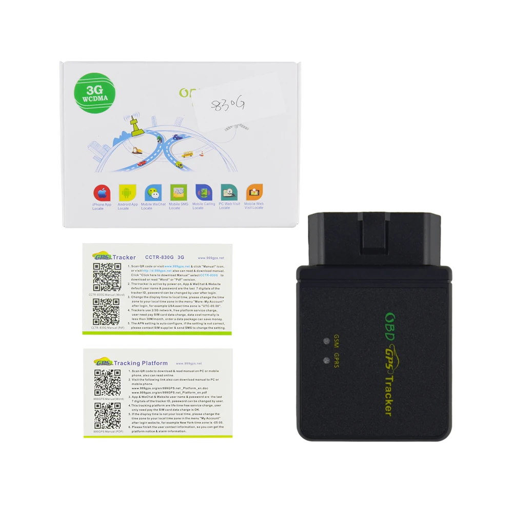 New 3G Car OBDII GPS Tracker CCTR-830G With Platform IOS& Android App Online Diagnostic& Listen Remote Monitoring Google Map