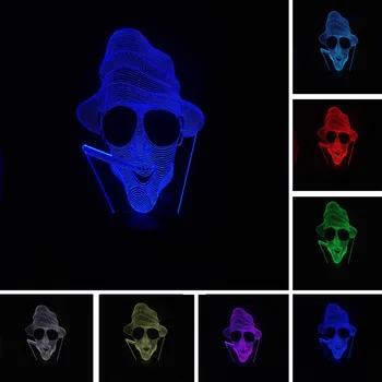 

Retro 3D Cigarette Smoking Ghost Rock and Roll Punk Style Night Light Version Bulb Lamp 7 Color Change Toy Xmas Birthday Gifts