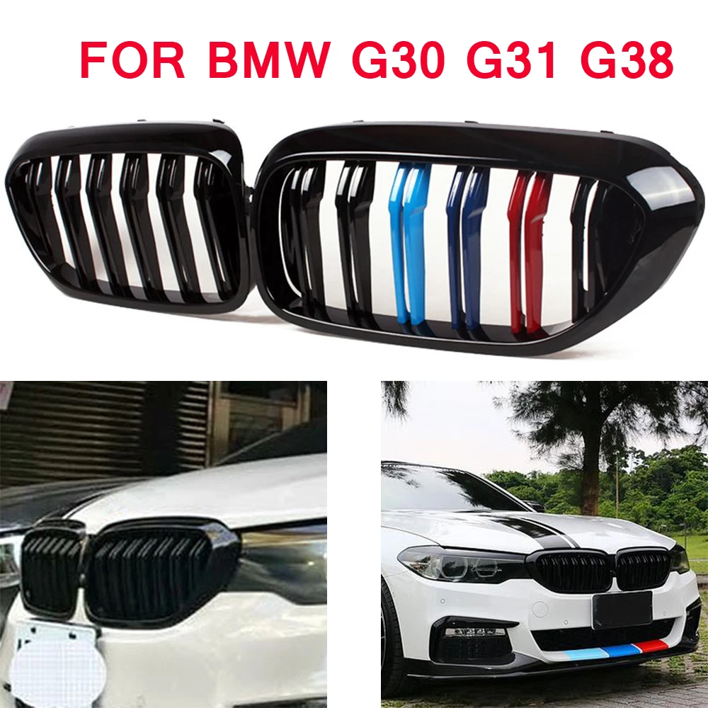 

ront bumper grill for BMW 5 series M5 G31 520i 530i 540i 2-slat front kidney grille for G30 G31 2016-2019 4-DOOR