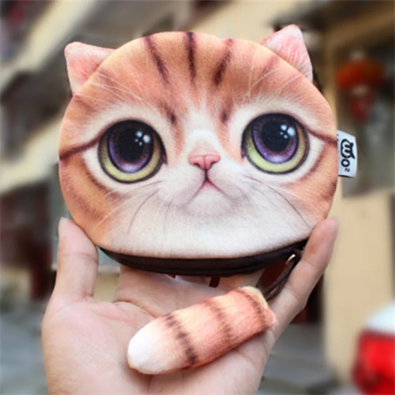 Longmiao новый маленький милый Кот Детский кошелек плюшевый бумажник с изображением