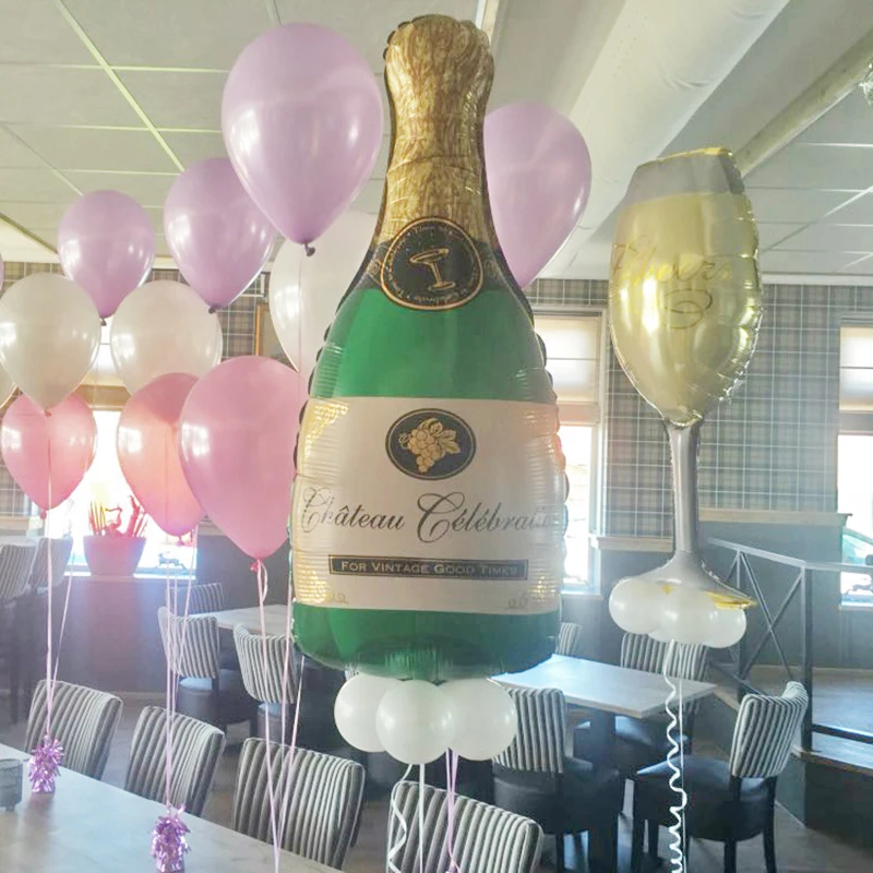1 пара на день рождения бокалы для шампанского для праздника Алюминий воздушные шары вечерние воздушные шарики для украшения вечерние