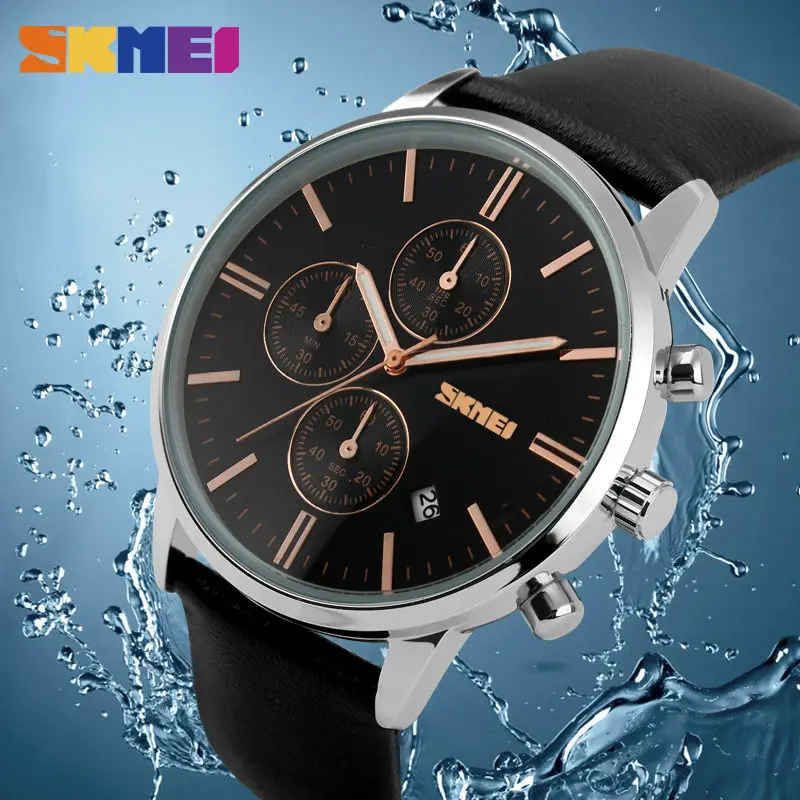 

2018 New Fashion Men Quartz Watches Casual Watch Leather Strap Complete Calendar Big Dial Waterproof Wristwatch Reloj Hombre