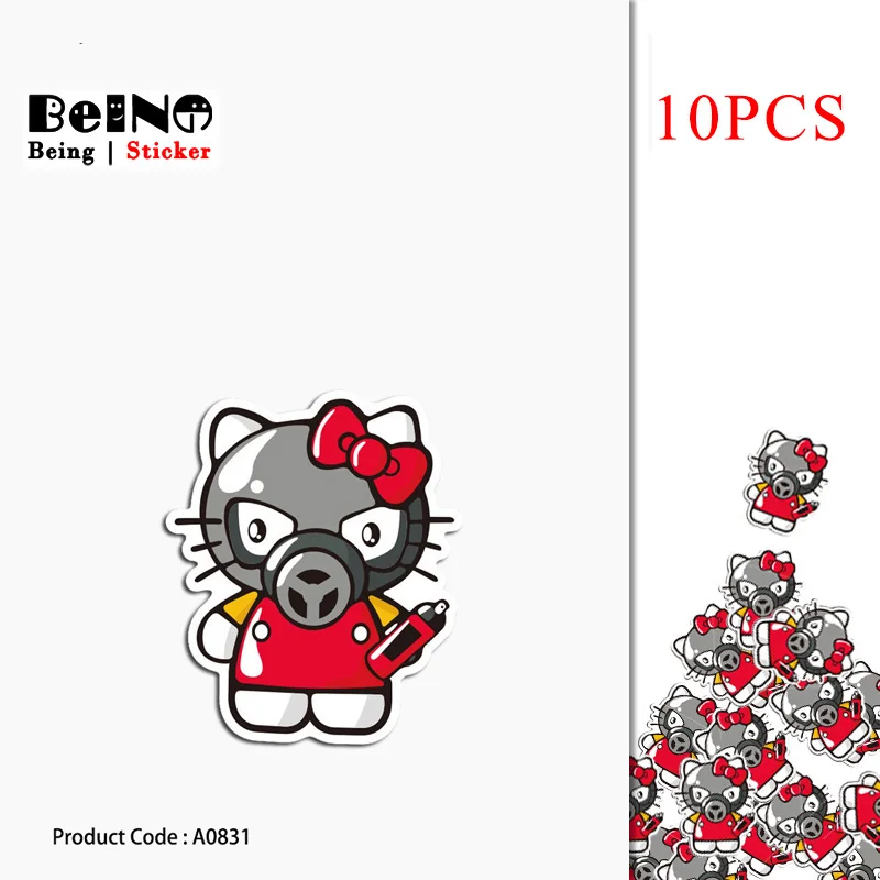 10 шт. HelloKitty Мультфильм Наклейка бантик аниме кошка водостойкий чемодан ноутбука