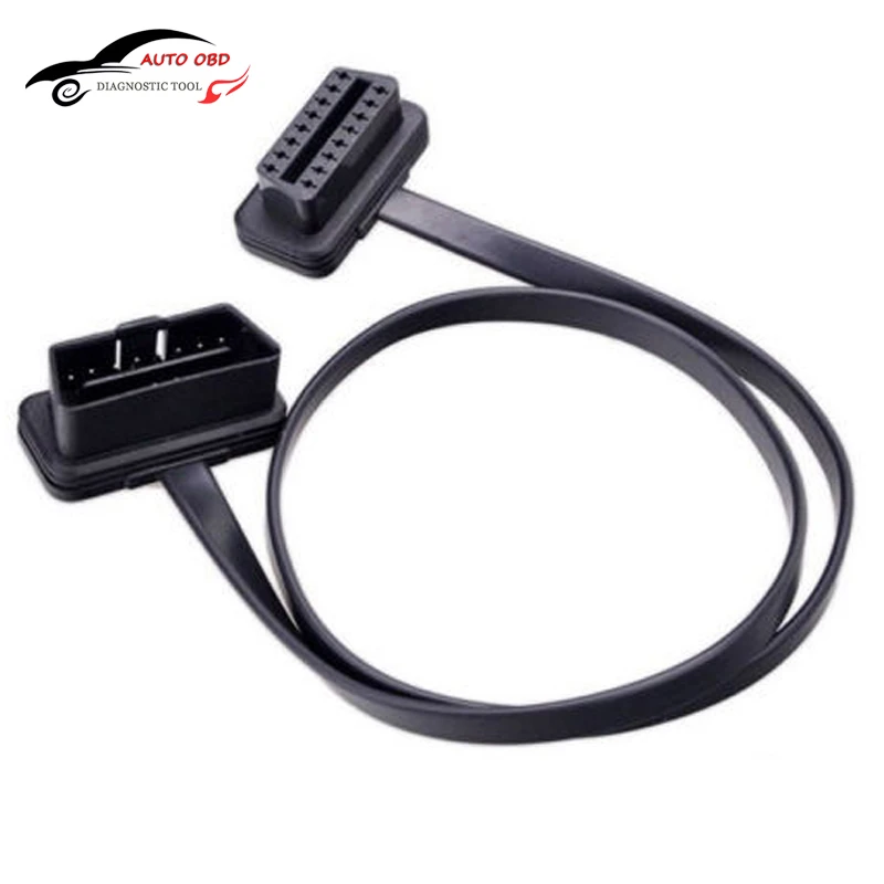 Плоский тонкий кабель As Noodle OBD OBD2 OBDII 60 см 16 штырьков штекер гнездо автомобильные