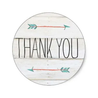 

3.8cm Rustic Adorned with Arrows | Thank You Sticker