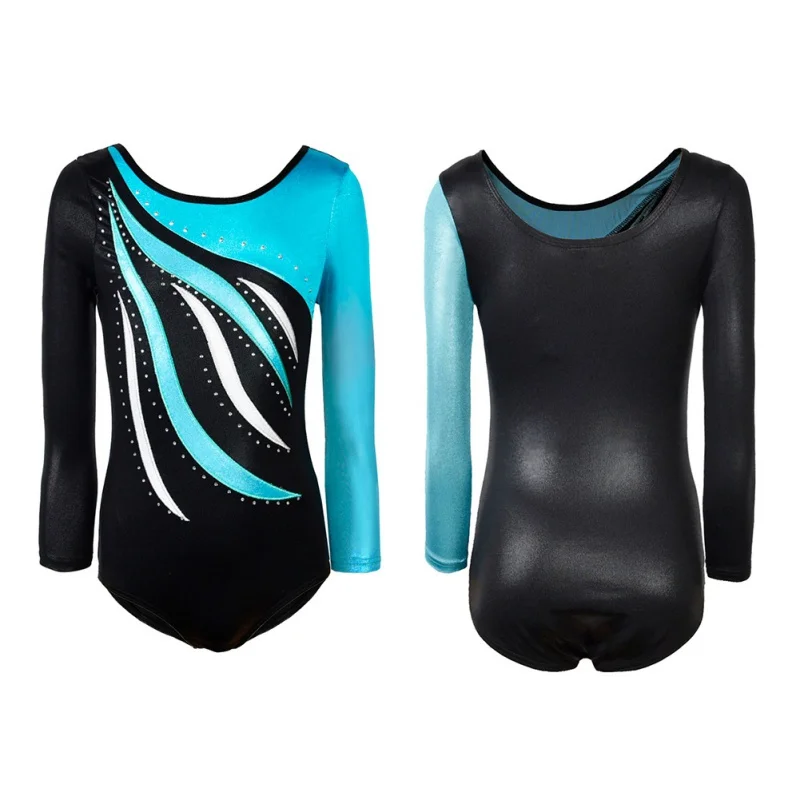 

Toddler Girls Ballet Long Sleeve Athletic Dance Leotards Dress Ballet Gymnastics Color highlights Dance Dress High Quality