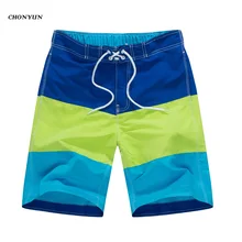 Новинка, летние пляжные шорты для мужчин, для плавания, серфинга, бордшорты, мужские бермуды, Быстросохнущий купальник в полоску,, Прямая поставка