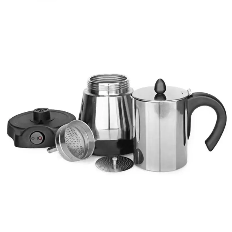 Кофейник из нержавеющей стали, электрическая Кофеварка, чайник Mocha, плита, инструмент, фильтр, Percolator, кофейник, инструмент для перколатора