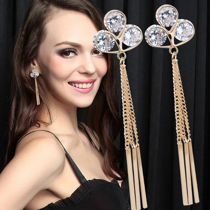 Brand New Luxury Elegant Fashion Jewelry Classic Earrings Stones AAA+CZ