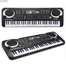 Мини ребенок мода обучения черный 61 клавиши фортепиано с электронной клавиатурой с микрофоном детский музыкальный инструмент игрушки Моделирование подарок