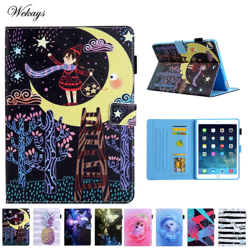 Case For iPad 5 Air Soft silicone Cartoon Unicorn Butterfly Cat Function Stand Flip Leather For ipad Air ipad 5 Cover Coque Capa