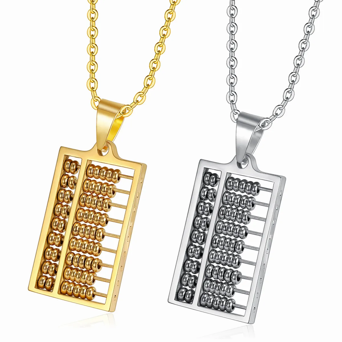 

Gold Color Abacus Necklace Stainless Steel Ancient China Counting-frame Necklaces Pendants For Men Women Gift Jewelry