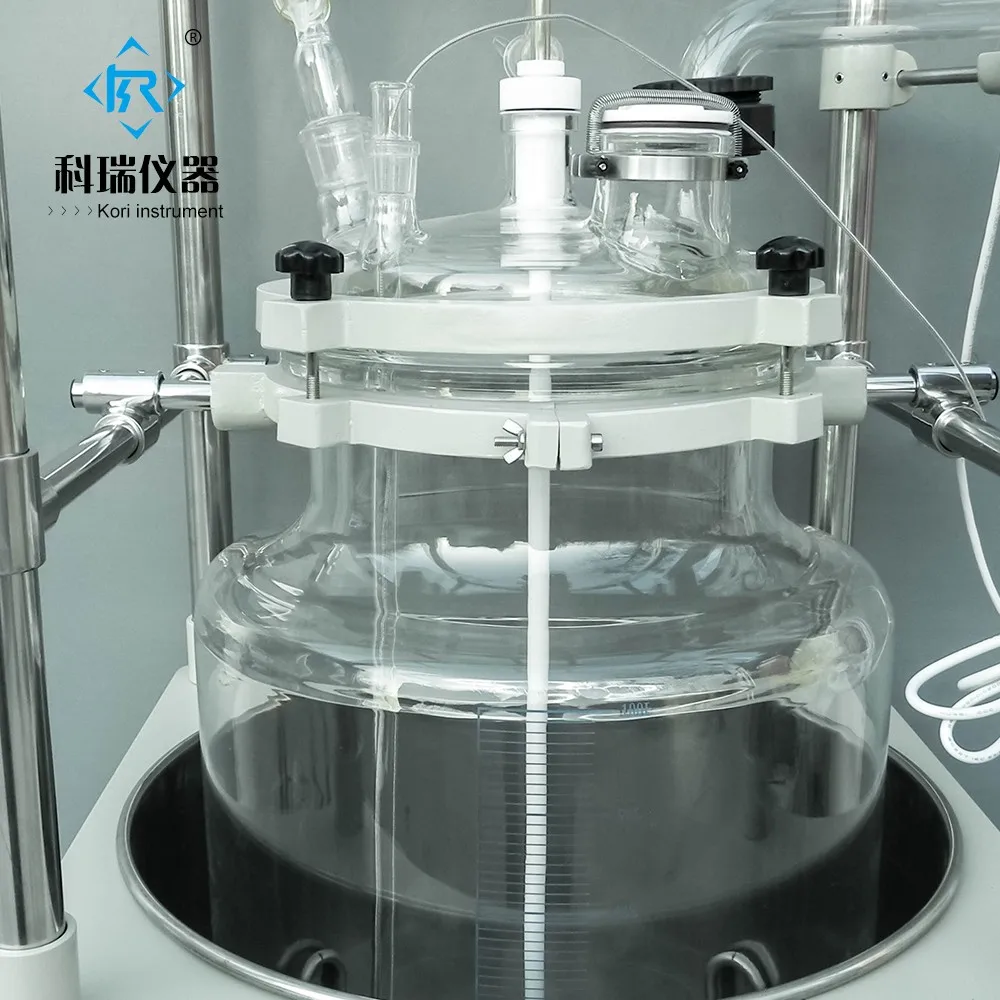 100L лабораторный однослойный стеклянный реактор цена w с высоким содержанием боросиликата gg3.3 стеклянный вертикальный конденсатор с интеллектуальным нагревом
