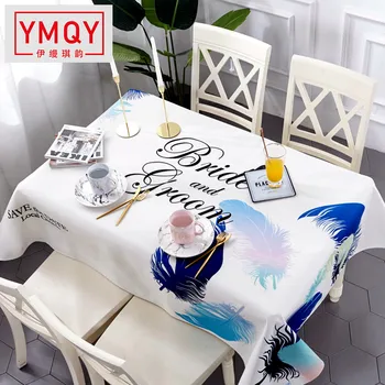 

Printed Waterproof Table Cloth for Wedding Dining Room Cotton Linen Tablecloth Dining Table Cover For Kitchen Home Decor C