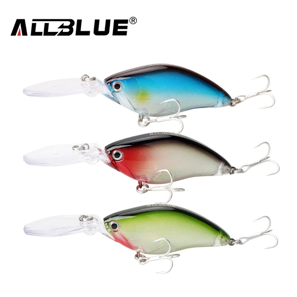 ALLBLUE العائمة الغوص العميق Crankbait الصيد السحر 17.8 جرام/70 ملليمتر نابض بالحياة Wobblers مع 6 # السنانير peche إيسكا الاصطناعي