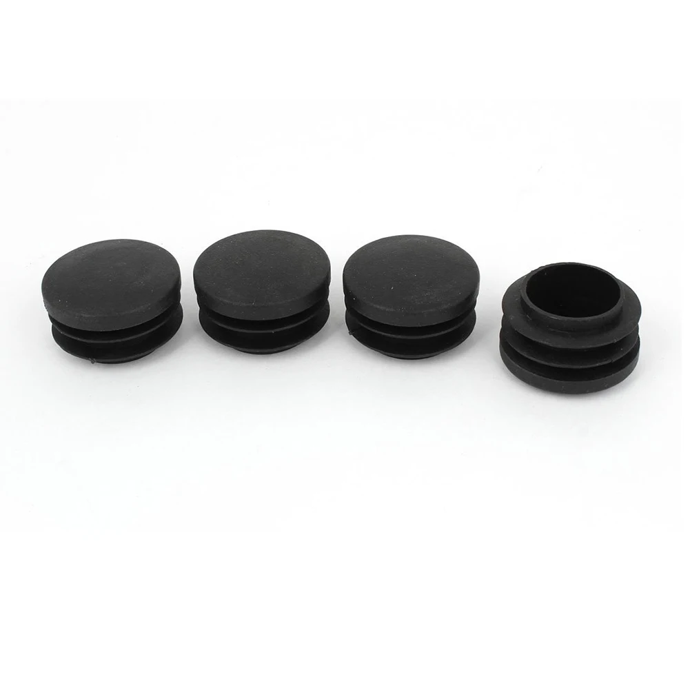 

21.5mm x 35mm Black Plastic Blanking End Caps Round Tube Insert Bung 4 Pcs