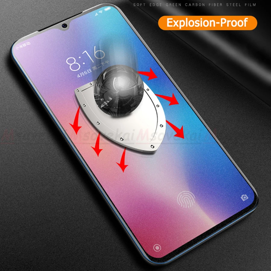 Закаленное стекло для Xiaomi Mi 9 SE Explorer Play Mix 3 Redmi Note 7 Pro черная Акулья Helo матовая
