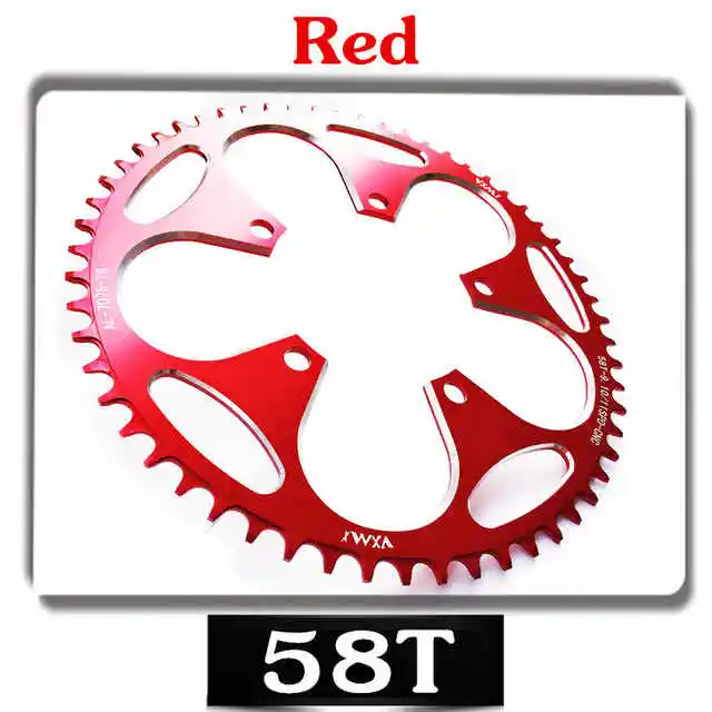 VXM круглая форма узкая широкая 130BCD 50T 52T 54T56T 58T 60T велосипедная цепь для шоссейного велосипеда - Цвет: 58T Red