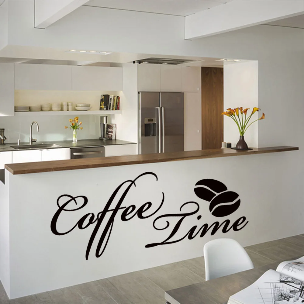 2019 New Coffee Vinyl Wall Sticker For Coffee Shop Kitchen Decoration