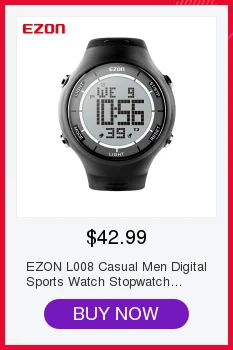 EZON T037 нагрудный ремешок монитор сердечного ритма спортивные часы для мужчин цифровой Будильник хронограф водонепроницаемый светильник на спине электронные наручные часы