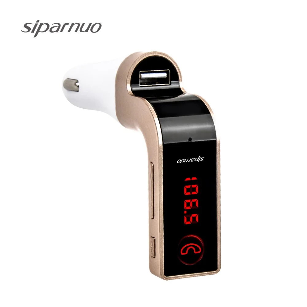 Siparnuo G7 fm-передатчик автомобильный Bluetooth hands-free MP3 плеер Флэш-накопителями TF радио адаптер с ЖК-дисплей Дисплей USB Автомобильное зарядное