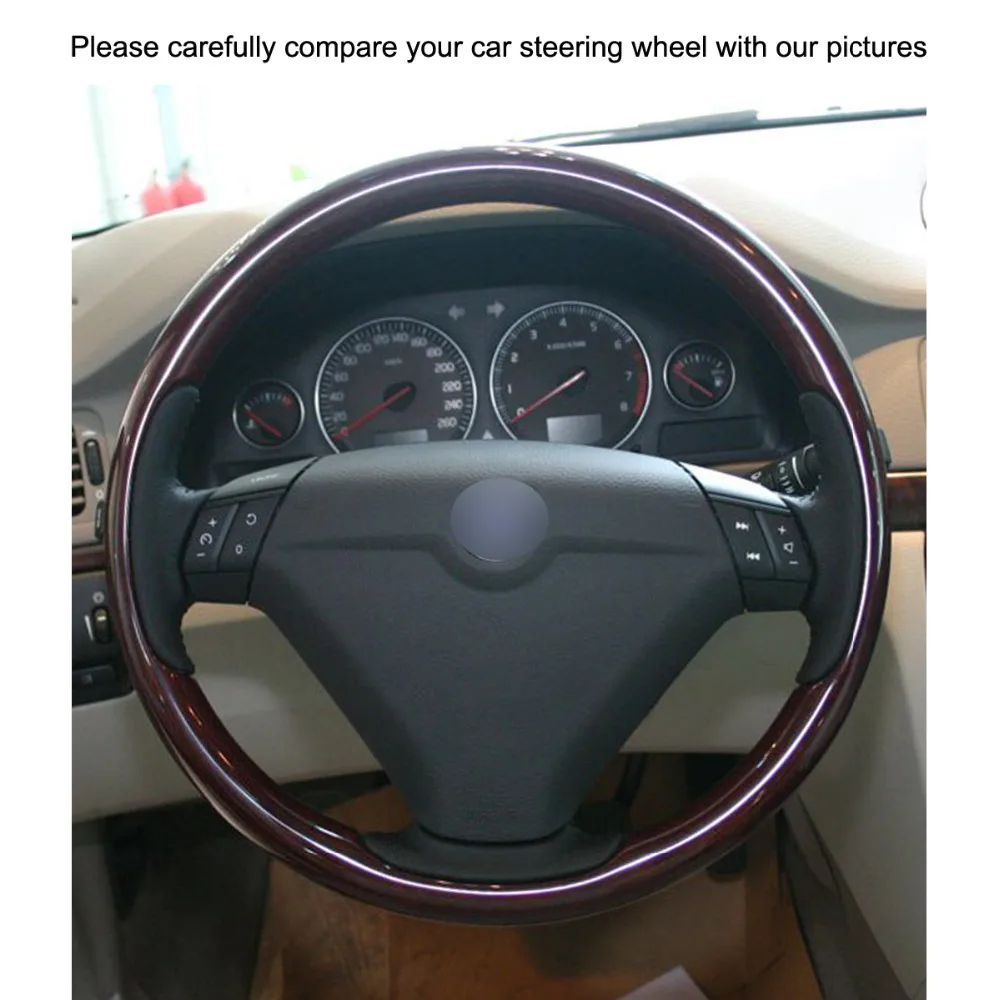 Прошитая вручную искусственная кожа черного цвета для Volvo S80 2004 2005 XC70 2007|Чехлы на