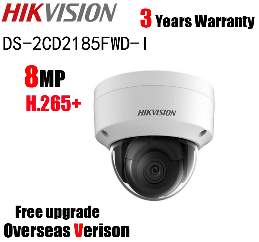 Hikvision DS-2CD2185FWD-I 8MP H.265+ мини купольная сетевая камера видеонаблюдения POE sd-карта слот 30 м ИК диапазон ip-камера