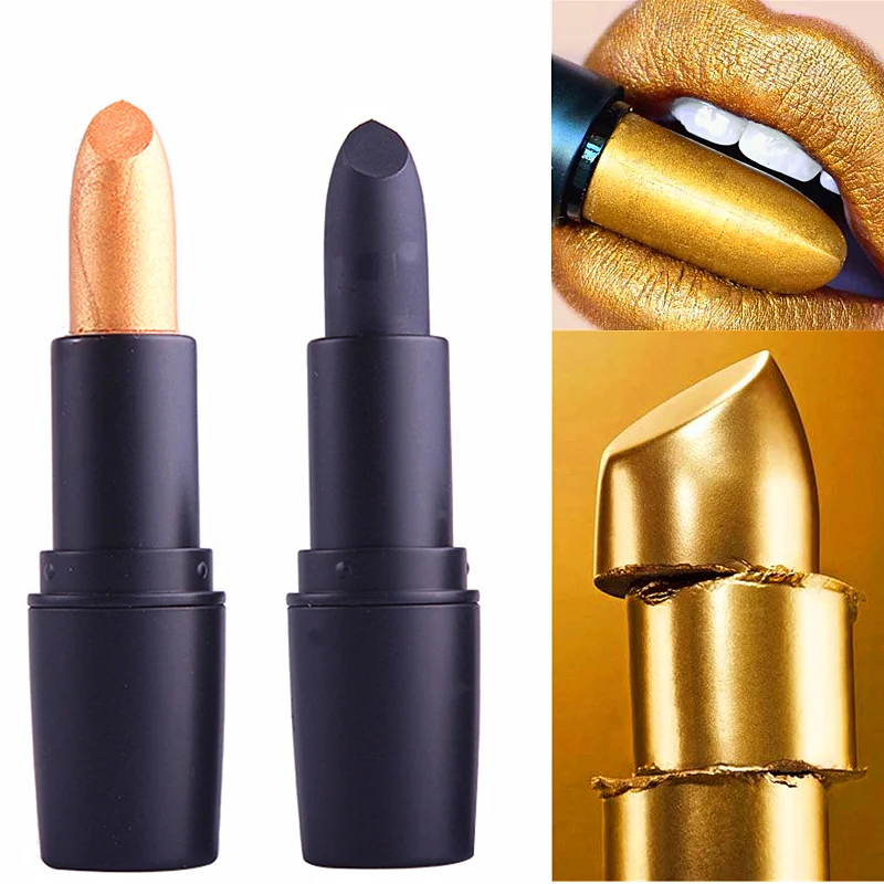 

MISS ROSE Brand Golden Black Matte Lipstick Waterproof Moisturizer Makeup Nude Lip Stick Hiqh Quality Glitter Lip Gloss Cosmetic