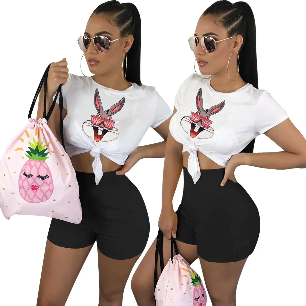 2019 المرأة الكرتون الفم مثير طباعة س الرقبة تي شيرتات قصيرة الاكمام عالية فوق الركبة طول السراويل دعوى 2 قطعة بدلة رياضية 2019 المرأة الكرتون الفم مثير طباعة س الرقبة تي شيرتات قصيرة الاكمام عالية فوق الركبة طول السراويل دعوى 2 قطعة بدلة رياضية