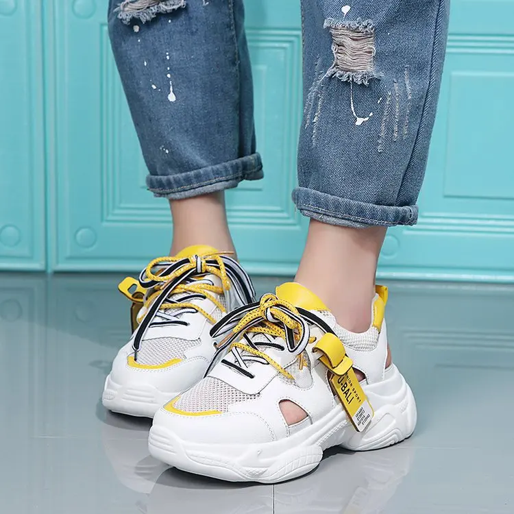 Summer Thick Sole Platform Sandals Woman 2019 Mesh Pu Casual Sandals Breathable Female Chunky Sandal Beach Shoes Summer Thick Sole Platform Sandals Woman 2019 Mesh Pu Casual Sandals Breathable Female Chunky Sandal Beach Shoes