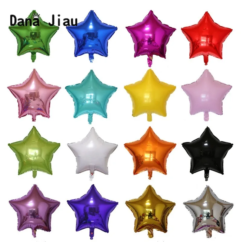 

18inch colorful birthday party wedding decoration balloon holiday Pentagram star auto-seal foil baloon supplier