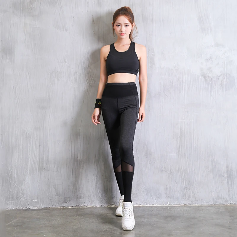 Леггинсы женские сетчатые в стиле Харадзюку для фитнеса|splice leggings|sport leggingsfashion