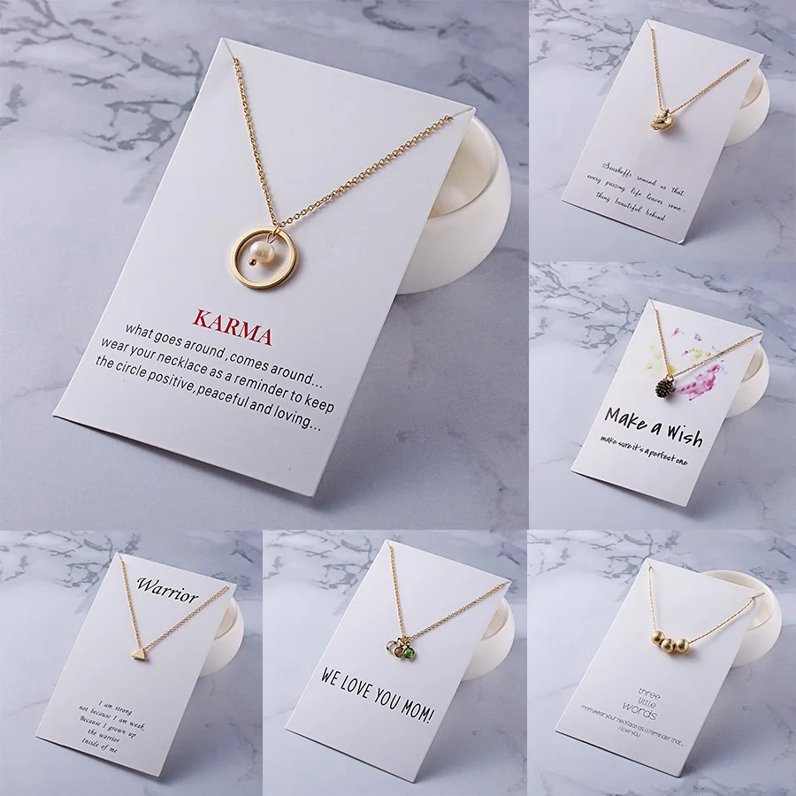

With Card Alloy Circle Ball Stars Necklace Infinity Love Horse Gold-color Shorts Clavicle Chains Fashion Necklaces & Pendants