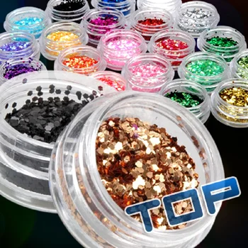 

24 pcs Colorful Nail Art Glitter Powder Decoration Slice Spangles