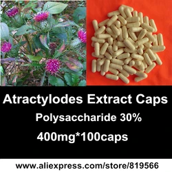 

White Atractrylodes Root Extract Capsules Baizhu Health Care Herbal Powder Caps Dietary Supplements Atractylodes macrocephala