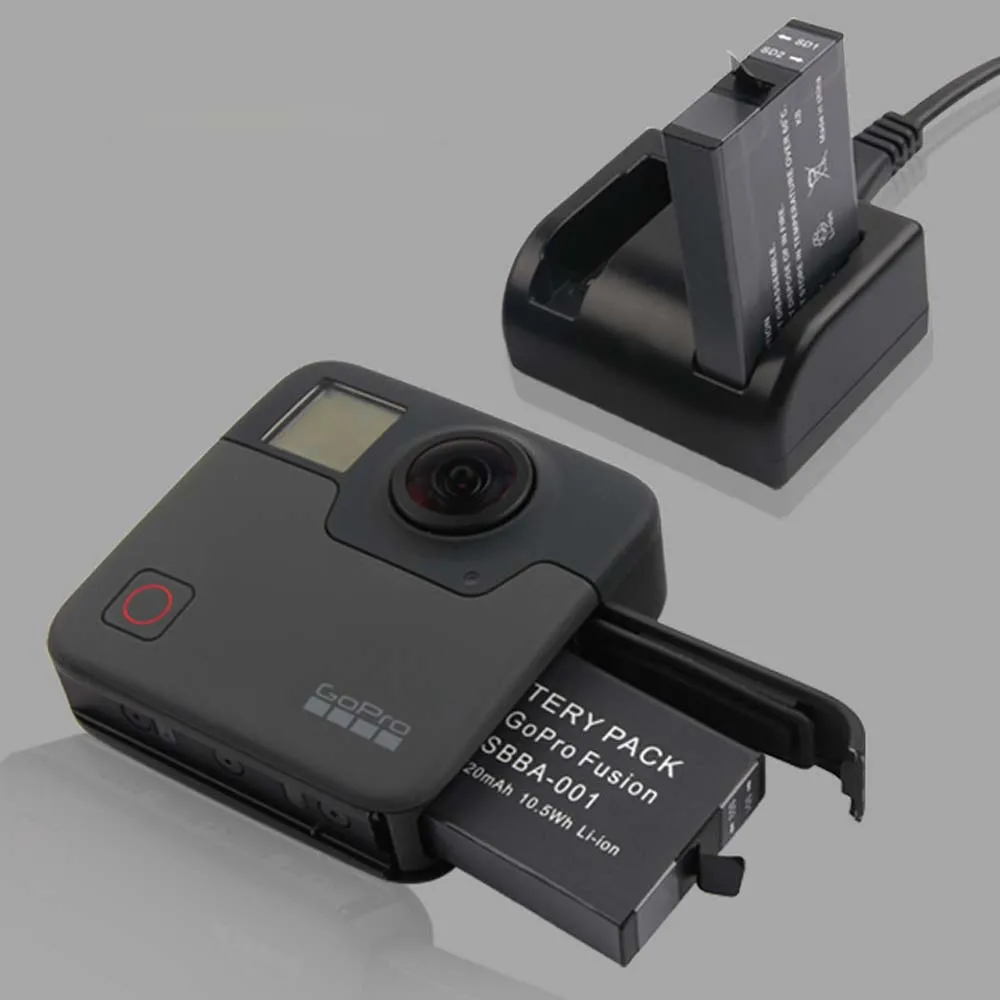 JINSERTA двойной Батарея Зарядное устройство для Gopro Fusion панорамный Камера Батарея Зарядное устройство с USB кабель Gopro Камера аксессуары