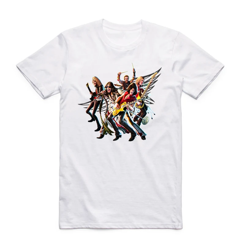 

Asian Size Printing Aerosmith T-shirt Summer Casual O-Neck Short Sleeve Rock Band Fashion Tshirt HCP4382
