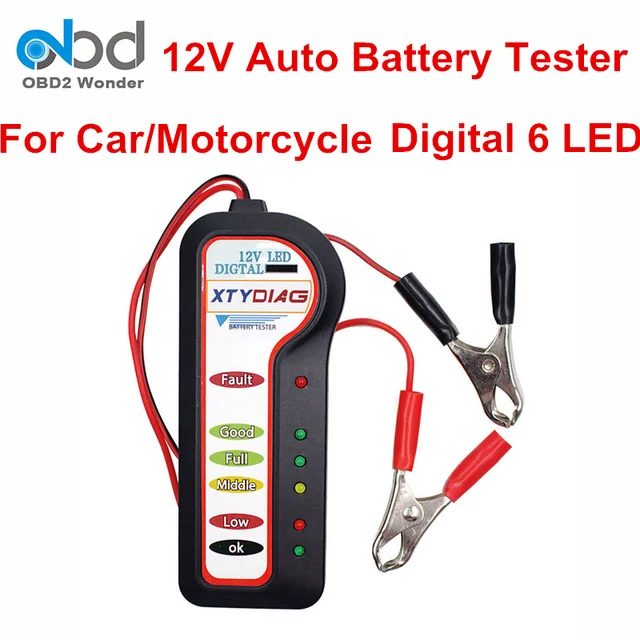 Portable Xtydiag Car Battery Voltage Tester 12v Automobile Portable Xtydiag Car Battery Voltage Tester 12v Automobile Alternator Checking Tool With 6 Led Lights For Motorcycle