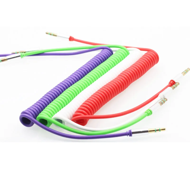 Telescopic color spring audio cable AUX car audio cable7