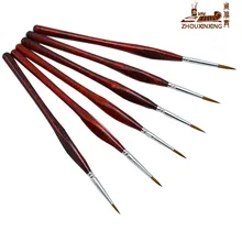 6 шт./компл. шерсть ласки ручка-закладка тонкая Акварельная кисть для рисования искусство гуашь масляная краска ing принадлежности художественные Кисти