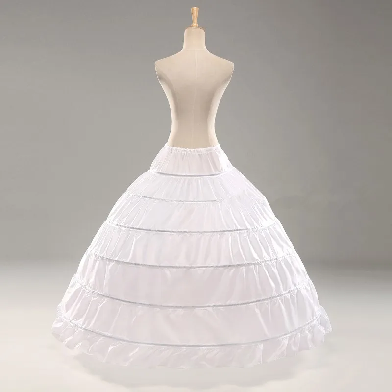 Бальное платье Нижняя Юбка Белый 6 Обручи Underskirt Свадебные Аксессуары Горячей Продажи Для Свадебных Платьев