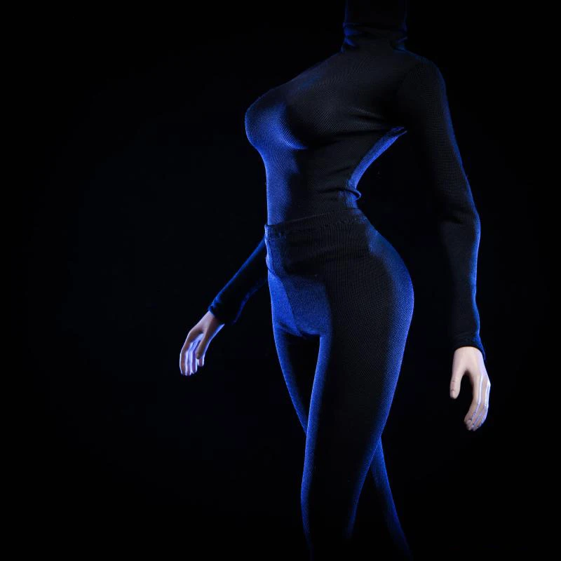 Продажа 1 6 масштабный комплект женской одежды, обтягивающие штаны и пальто с высоким воротником, черно белый, для 12 дюймовых моделей аксессуаров