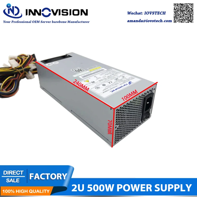 80 Plus Slive FSP500-702UC 2U 500 W IPC Сервер питания двойной 8 контактов