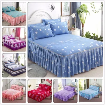 

New Fashion Bed Skirt Kid Princess Adult Bedskirt Single Twin Full Queen King Size Bed Cover Linen Bedspreads 150x200 180x200 Cm
