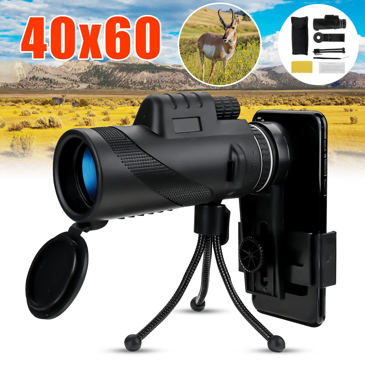 40X60 HD Zoom Lens Optical Night Vision Telescope