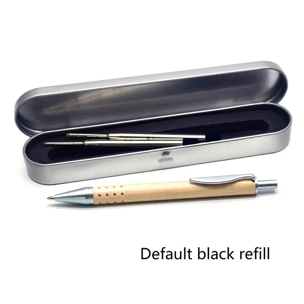 Guoyi A229 Высококачественная деревянная шариковая ручка, обучающая офисная ручка для школы, канцелярские принадлежности, подарки, роскошная ручка для отелей, бизнес-заправка - Цвет: Pen box - Black ink