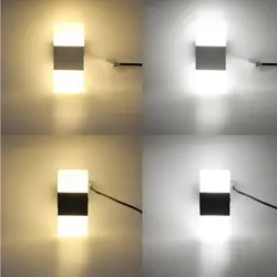 AC 85-265 V Светодиодный настенный светильник современный акриловый светодиодный Спальня Коридор, ванная настенная лампа